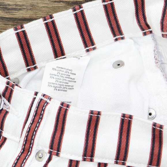 NWT WeWoreWhat Women's Stiletto Stripe High Waist Skinny Jeans 25 Ivory Rocker - Picture 5 of 7